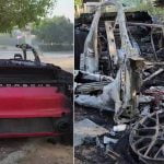 Speeding Porsche Sportscar Burns To Ashes After Hitting Tree In Gurugram: See Pics | Auto News